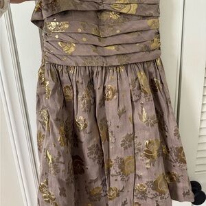 Juicy Couture Strapless Dress with Gold Floral Design
